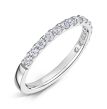 DiamondZee 18ct White Gold Half scallop edge Round Brilliant Diamond set 2mm band