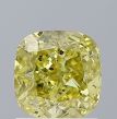 1.01 Carat Cushion Brilliant Fancy Greenish Yellow I1 - VG GIA Natural Diamond