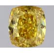 0.41 Carat Cushion Modified Fancy Vivid Orangey Yellow VS2 - VG GIA Natural Diamond