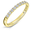 DiamondZee 18ct Yellow Gold Half scallop edge Round Brilliant Diamond set 2mm band