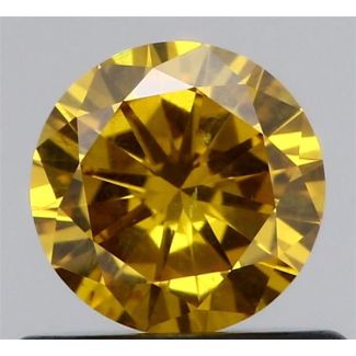 0.44 Carat Round Fancy Deep Orangey Yellow I1 GD VG GIA Natural Diamond