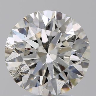 3.02 Carat Round H SI2 EX GIA Natural Diamond