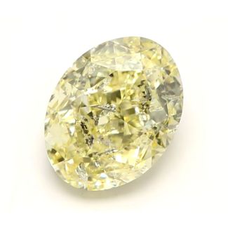 1.0 Carat Oval Fancy Yellow I2 - VG NONE Natural Diamond