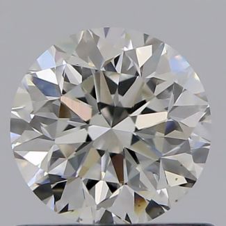 0.70 Carat Round H VS2 GD VG EX GIA Natural Diamond