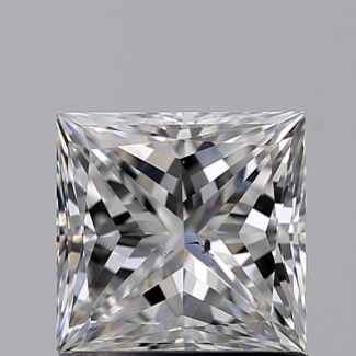 1.00 Carat Princess F SI1 - EX VG GIA Natural Diamond