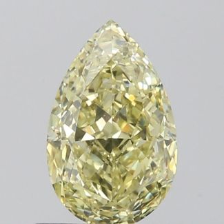 1.06 Carat Pear Fancy Light Yellow VS1 - VG GD GIA Natural Diamond