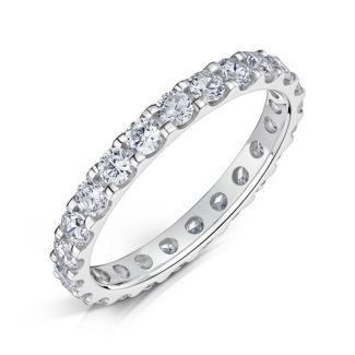 DiamondZee Platinum Full scallop edge Round Brilliant Diamond set 2.5mm band