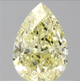 0.63 Carat Pear Light Yellow IF - EX GIA Natural Diamond