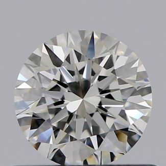 0.50 Carat Round H VVS2 EX GIA Natural Diamond