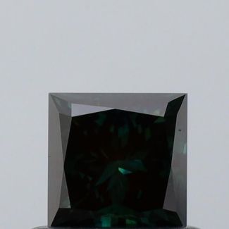 0.53 Carat Princess Fancy Dark Green Green VVS1 - VG NONE Natural Diamond