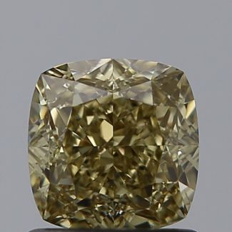 1.04 Carat Cushion Brilliant Fancy Brownish Yellow VS1 - EX GD GIA Natural Diamond