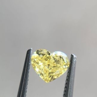 1.0 Carat Heart Fancy Yellow SI2 - EX GD GIA Natural Diamond