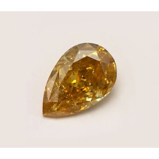 0.35 Carat Pear Fancy Brownish Orangy Yellow I2 - VG GIA Natural Diamond