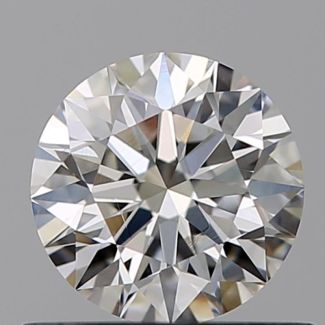 0.52 Carat Round H VVS1 EX GIA Natural Diamond