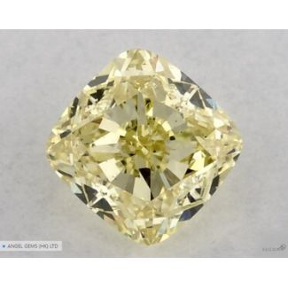 0.5 Carat Cushion Modified Fancy Yellow SI1 - EX VG GIA Natural Diamond