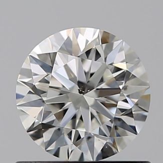 0.60 Carat Round H SI1 EX GIA Natural Diamond