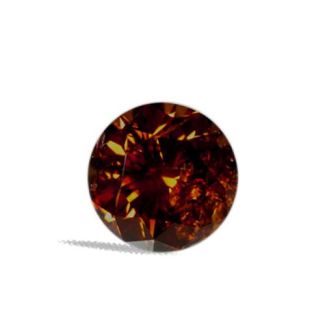 1.63 Carat Round Fancy Deep Orange Brown I2 GD NONE Natural Diamond