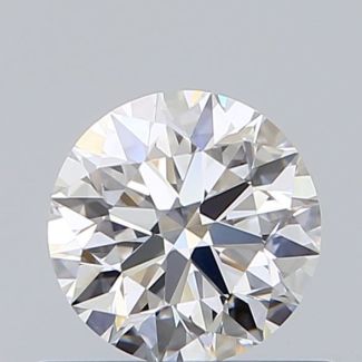 0.53 Carat Round F VVS2 EX GIA Natural Diamond