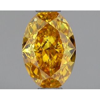 0.56 Carat Oval Fancy Yellowish Orange SI1 - EX GD GIA Natural Diamond