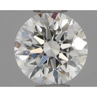 0.46 Carat Round H VVS2 EX IGI Natural Diamond