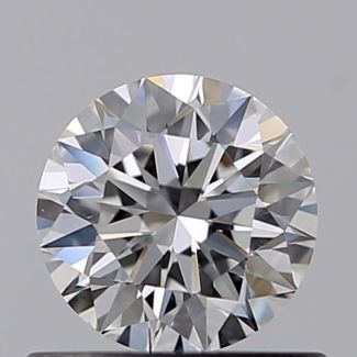 0.53 Carat Round D VVS2 EX GIA Natural Diamond