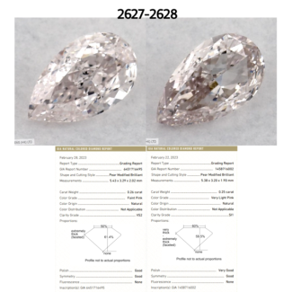 0.26 Carat Pear Faint Pink VS2 - GD GIA Natural Diamond