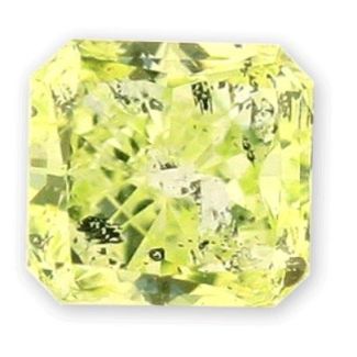 1.02 Carat Radiant Fancy Yellow Green - GD GIA Natural Diamond