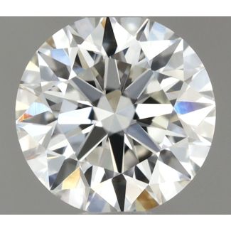 0.53 Carat Round H VVS2 EX GIA Natural Diamond