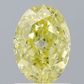 1.0 Carat Oval Fancy Intense Yellow SI2 - VG GD GIA Natural Diamond