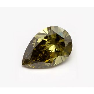 1.0 Carat Pear Fancy Dark Brown Greenish Yellow VS2 - EX VG GIA Natural Diamond