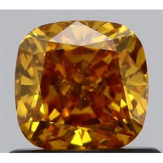 0.7 Carat Cushion Modified Fancy Deep Orange SI2 - VG GD GIA Natural Diamond