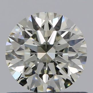 0.60 Carat Round K VVS2 EX GIA Natural Diamond