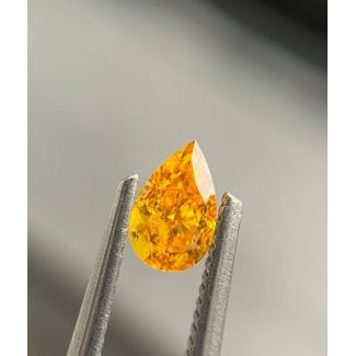 0.5 Carat Pear Fancy Orange SI2 - VG GD GIA Natural Diamond