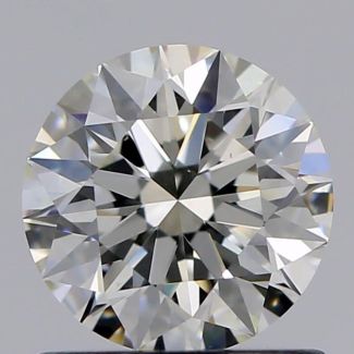 0.80 Carat Round I VVS1 EX GIA Natural Diamond