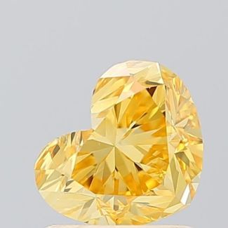 1.01 Carat Heart Fancy Vivid Yellow I1 - GD F GIA Natural Diamond