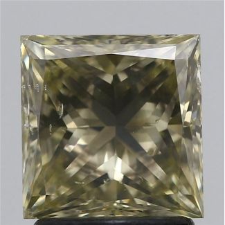 1.68 Carat Princess Fancy Brownish Yellow I1 - GD GIA Natural Diamond