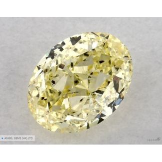 0.54 Carat Oval Fancy Yellow SI2 - EX VG GIA Natural Diamond