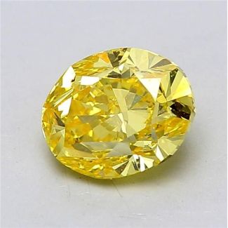 0.85 Carat Oval Yellow VS2 - VG GD GIA Natural Diamond