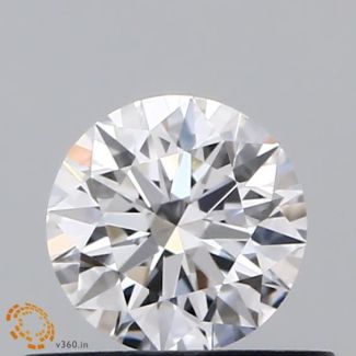 0.46 Carat Round D VVS1 EX GIA Natural Diamond