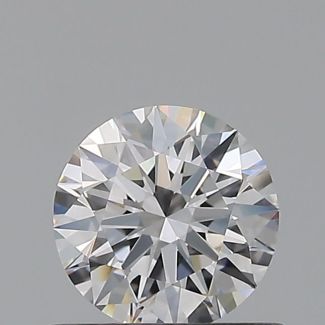 0.53 Carat Round D VVS2 EX GIA Natural Diamond