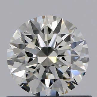 0.53 Carat Round H VVS1 EX GIA Natural Diamond