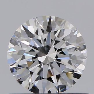 0.53 Carat Round D VVS2 EX GIA Natural Diamond