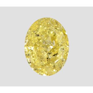 1.0 Carat Oval Fancy Intense Yellow I2 - VG NONE Natural Diamond