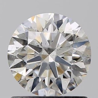 0.90 Carat Round H SI2 EX GIA Natural Diamond