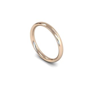 DiamondZee 18ct Rose Gold Medium Weight Traditional Court 2mm Classic Plain Wedding Band