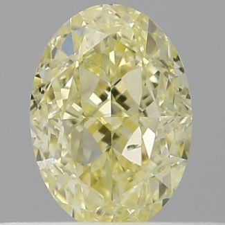 0.52 Carat Oval Fancy Light Yellow SI1 - EX VG GIA Natural Diamond