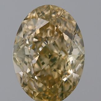 1.09 Carat Oval Fancy Brownish Yellow VVS1 - EX VG GIA Natural Diamond