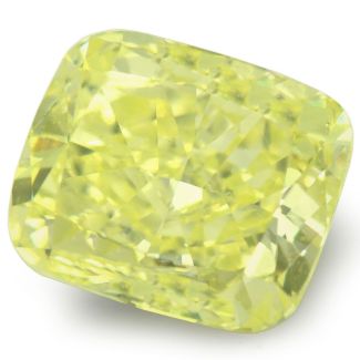 1.27 Carat Cushion Brilliant Fancy Green Yellow VS2 - GD GIA Natural Diamond