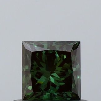 0.47 Carat Princess Fancy Dark Green Green VVS2 - VG NONE Natural Diamond