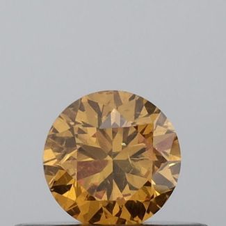 0.3 Carat Round Fancy Vivid Yellow I1 VG EX F GIA Natural Diamond